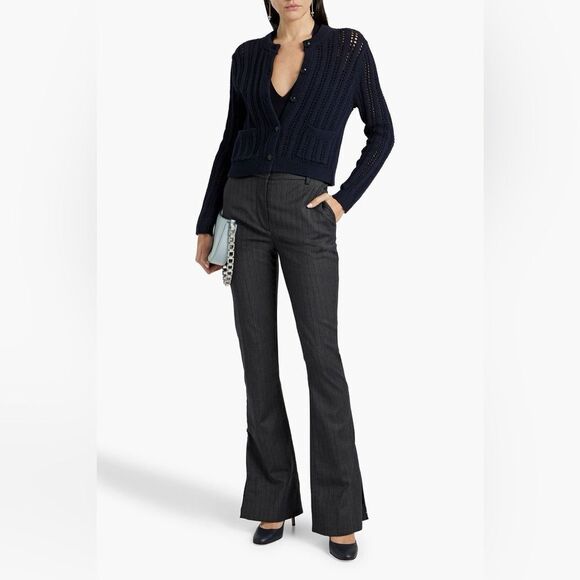 A.L.C. $395 Tilly open-knit cotton-blend cardigan in black - Picture 2 of 12